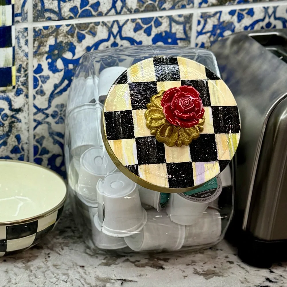 Courtly Check cookie jar glass canister